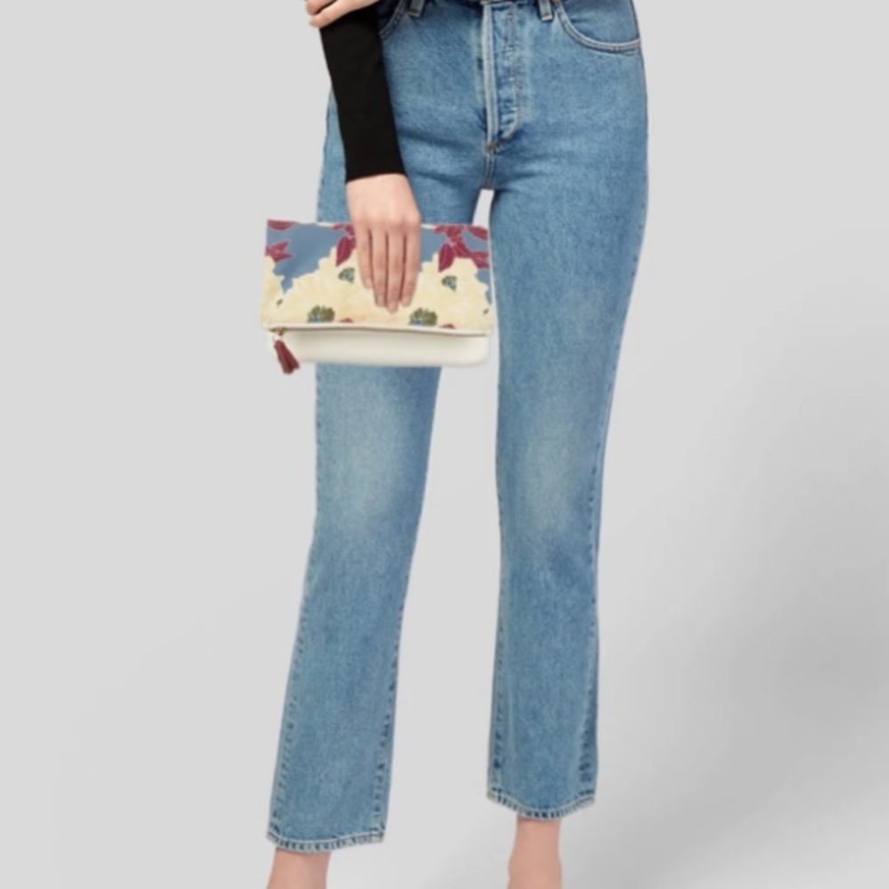 Rachel Pally Leather/Canvas Reversal Clutch